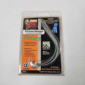 Monkey Hook Picture Hanger, 50lb Rated - 4 hooks